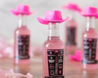 Set of Mini Disco Cowgirl Hats - Pink Cowboy Hat Party Favors for Drink Tops