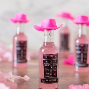 Set of Mini Disco Cowgirl Hats - Pink Cowboy Hat Party Favors for Drink Tops