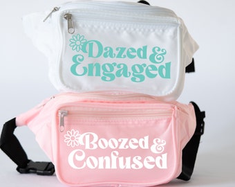 Dazed and Engaged Bachelorette Party Fanny Packs - Boozed and Confused Bachelorette Party Favors