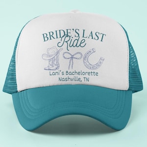 Brides Last Ride Bachelorette Trucker Hats - Bachelorette Trucker Hats - Bachelorette Favors - Club Bach - Custom Bachelorette Trucker Hats