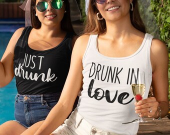 Drunk In Love Bachelorette Party Shirts - Wine Bachelorette Party