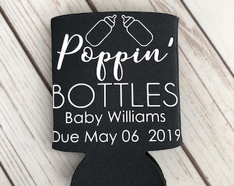 Personalized Baby Shower Can Coolers - Poppin' Bottles Favors