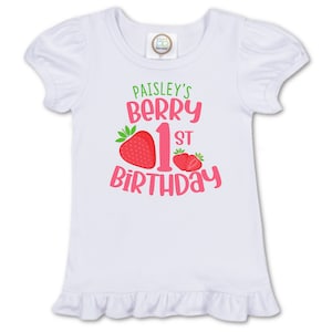 My Berry First Birthday Bib Strawberry Themed Birthday Cake Smash Prop image 5