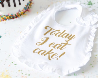 First Birthday Bib - Girls First Birthday Bib - First Birthday Outfit - First Birthday Cake Smash- Cake Smash Photo Prop