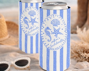 Portabevande personalizzati per addio al nubilato in spiaggia, addio al nubilato sulla costa, bomboniere personalizzate, viaggio al mare