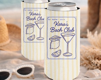 Portabottiglie personalizzati per addio al nubilato a tema Lemon Martini, addio al nubilato in stile costiero, bomboniere personalizzate, addio al nubilato in spiaggia, festa a tema limone