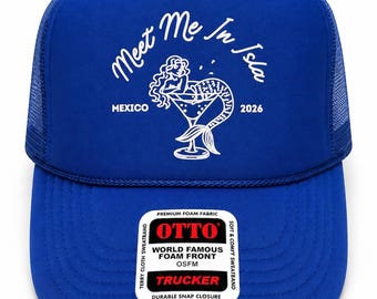 Mermaid and Martini Bachelorette Trucker Hats - Beach Bachelorette Hats - Custom Beach Hats