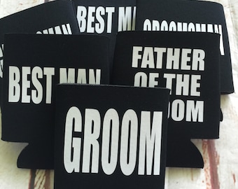 Bachelor Party Favors - Bachelor Can Coolers - Gift for Groomsmen - Personalized Groomsman Gift  - Bachelor Party - Wedding Party Gifts