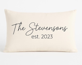 Custom Last Name Pillow in Cursive