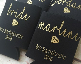 Bachelorette Party Favors - Bachelorette Can Coolers - Party Favors - Personalized Bridesmaid Gift  - Bachelorette Party
