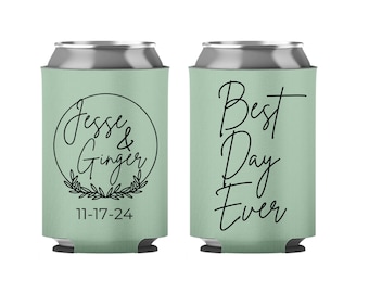 Custom Wedding Favors - Wedding Can Coolers - Many Colors Available