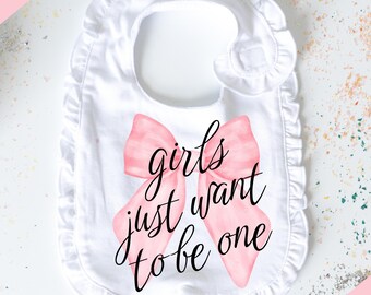 Coquette First Birthday Bib: Pink Bow Cake Smash Prop