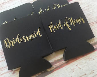 Bachelorette Party Favors - Bachelorette Can Coolers -  Wedding Party Favors - Personalized Bridesmaid Gift  - Bachelorette Party
