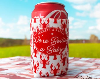 Custom Crawfish Boil Can Coolers – Crawfish Boil Baby Shower Can Coolers