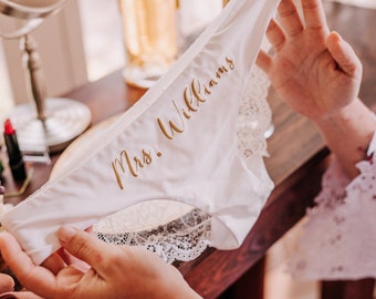 Culottes de mariée personnalisées - Lingerie de mariage personnalisée