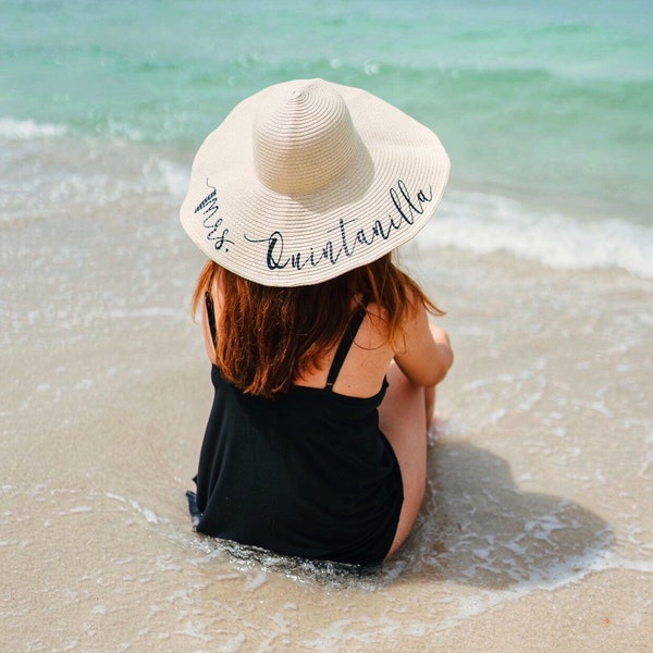 Personalized Honeymoon Floppy Beach Hat - Personalized Beach Hat - Personalized Floppy Beach Hat - Personalized Floppy Hat - Mrs. Beach Hat