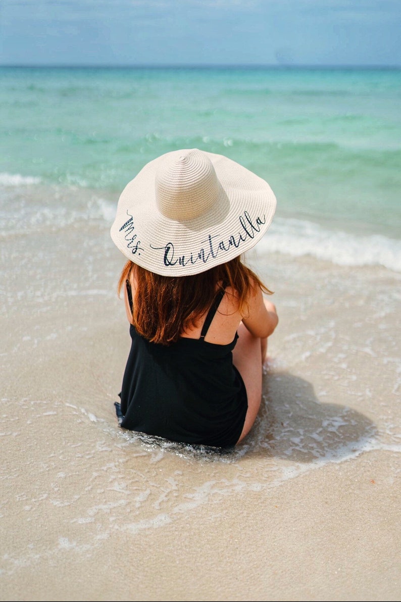 Personalized Honeymoon Floppy Beach Hat - Personalized Beach Hat - Personalized Floppy Beach Hat - Personalized Floppy Hat - Mrs. Beach Hat