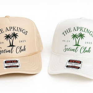 Custom Beach Wedding Trucker Hats - Beach Wedding Favors - Beach Trip Trucker Hat – Personalized Bachelorette Beach Hat