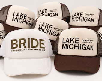 Camp Bachelorette Custom Trucker Hats – Personalized Bachelorette Party Hats - Lake Bachelorette Hats