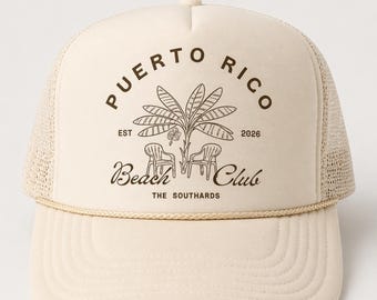 Custom Beach Club Trucker Hats - Beach Bachelorette Hats - Custom Beach Hats
