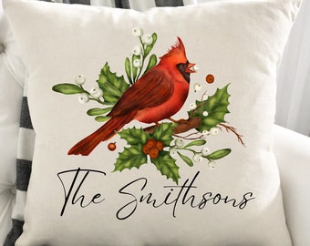 Valentines Day Gift - Personalized Cardinal Gift - Personalized Cardinal Pillow - Cardinal Gift - Personalized Christmas Decor