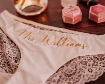 Personalized Bride Panties - Custom Bride Panties - Bachelorette Party Gift - Bachelorette Party