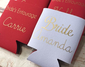 Bachelorette Party Favors - Bachelorette Can Coolers - Wedding Favors - Personalized Bridesmaid Gift  - Bachelorette Party