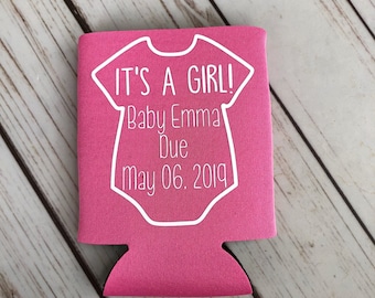 Personalized Baby Shower Can Coolers - It's a Girl Party Favors