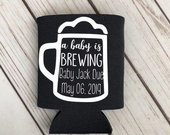 Enfriadores de latas personalizados para baby shower - Recuerdos "Un bebé está en camino"