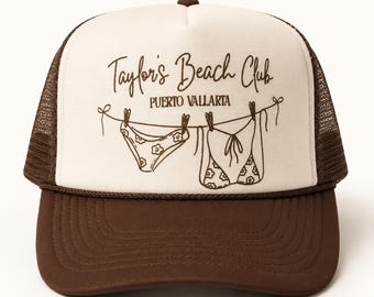 Custom Beach Club Trucker Hat – Personalized Beach Trip Hat – Girls Trip Hat – Bachelorette Beach Hat