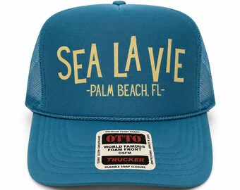 Custom Sea La Vie Trucker Hat – Personalized Beach Trip Hat, Girls Trip Hat, Bachelorette Party Hat, Vacation Hat