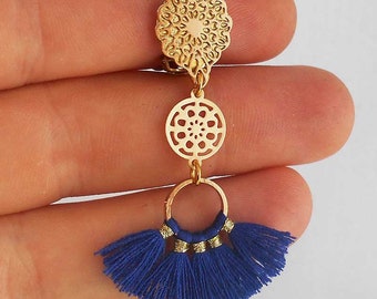 Tassel earrings, clip-on tassel earrings, cheap earrings, clip-on earrings