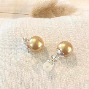 Swarovski clip earring, pearly clip earring Gold