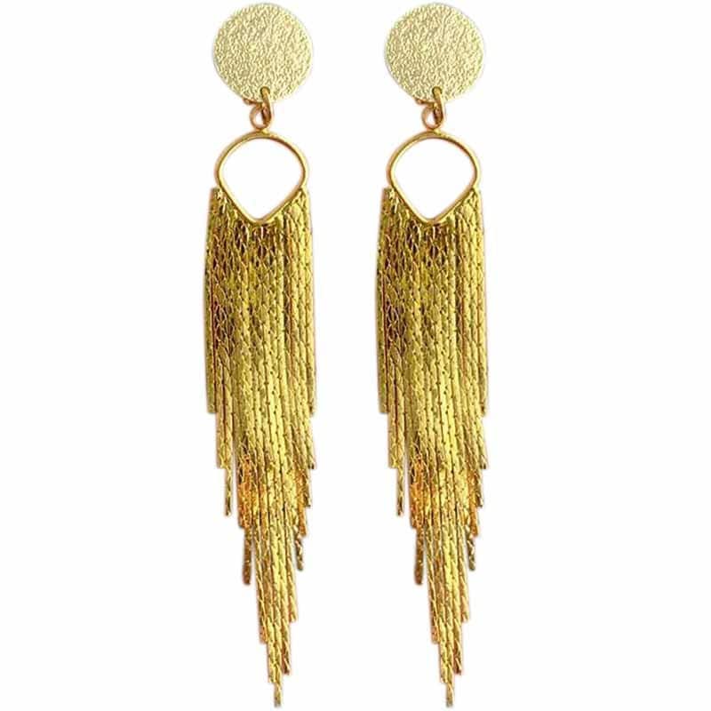 Boucles D'oreilles Clips Longues Perles Bleu Marine - Élégant Et Sans Marque