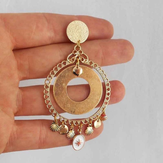 gold plated clip on earrings