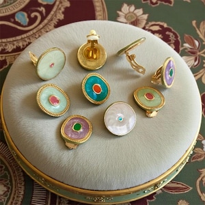 Boucles d'oreilles clips courts résine nacrée, pas cher, confortables pour femmes