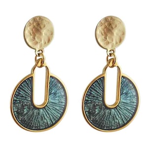 gold plated earring, clip earrings, hanging clip earring, original, fancy