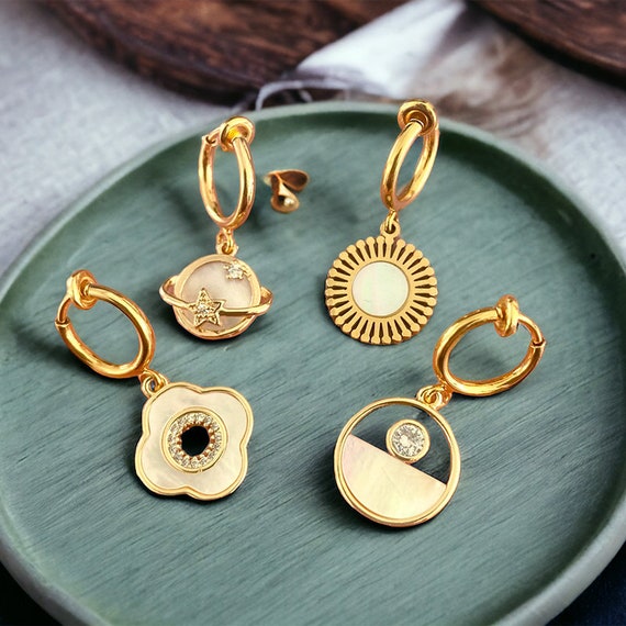Boucles d'oreille en plaqué or boule lisse 12mm avec fermoir dormeuse