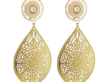 Clip-on or spike earrings, silver or gold