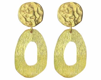 gold plated clips earring, hanging clip earring, lightweight