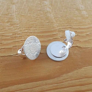 silver clip earrings, short clip earring, cheap clip earring, original clip earring image 2