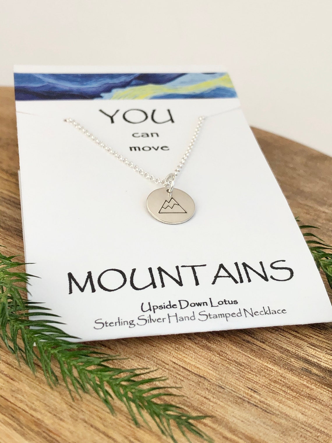 You Can Move Mountains / MOUNTAIN Hand Stamped Sterling Silver - Etsy UK