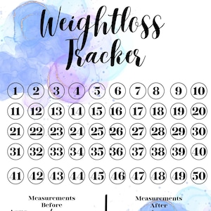 Weight Loss Tracker, 50 lbs, Weightloss Journal, 50 Pound Lost, Weightloss Track, Weightloss Chart Calendar, Weight Goal, Printable