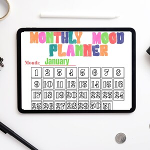 Mood Tracker Printable, Yearly Monthly Mood Planner, Mood Chart Printable, Digital Instant ...