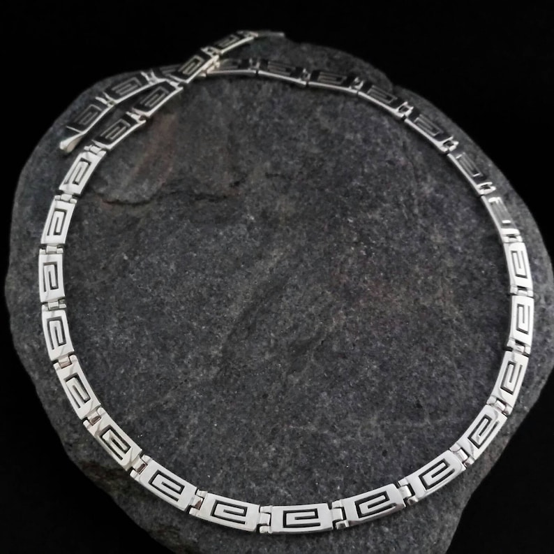 Meandergreek Key Necklace Men's Necklace Sterling Etsy