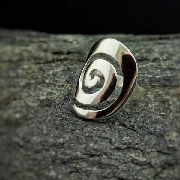 anillo espiral griego, anillo espiral de plata de ley, joyería griega antigua hecha a mano, bijoux spirale grec, griechischen schmuck, anillo griego