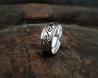 Mens Ring, greek ring, sterling silver, ancient, greek silver jewelry, bijoux grec, griechischen  schmuck, greek mens ring
