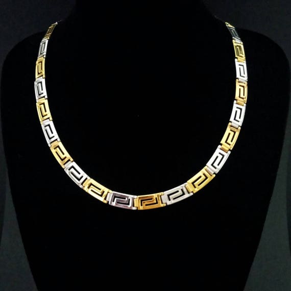 Buy Greek Necklace Meander Golden Necklace Greek Key Ancient Greek Jewelry Golden Sterling Silver Bijoux Grec Greek Jewellery Online in India Etsy