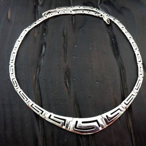 goldene Halskette, Mäanderkette, griechischer Schmuck, Silberkette, griechische Kette, Silberkette, griechischer Schmuck