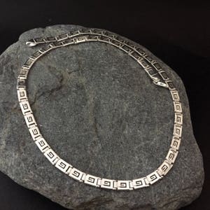 meander-Griekse sleutelketting, herenketting, sterlingzilveren meanderketting voor mannen, oude Griekse sieraden, herenjuweel cadeau massief zilver